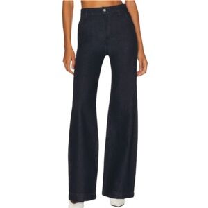 GRLFRND The Camille HIGH RISE FLARED TROUSER JEAN- Dark Blue - 25